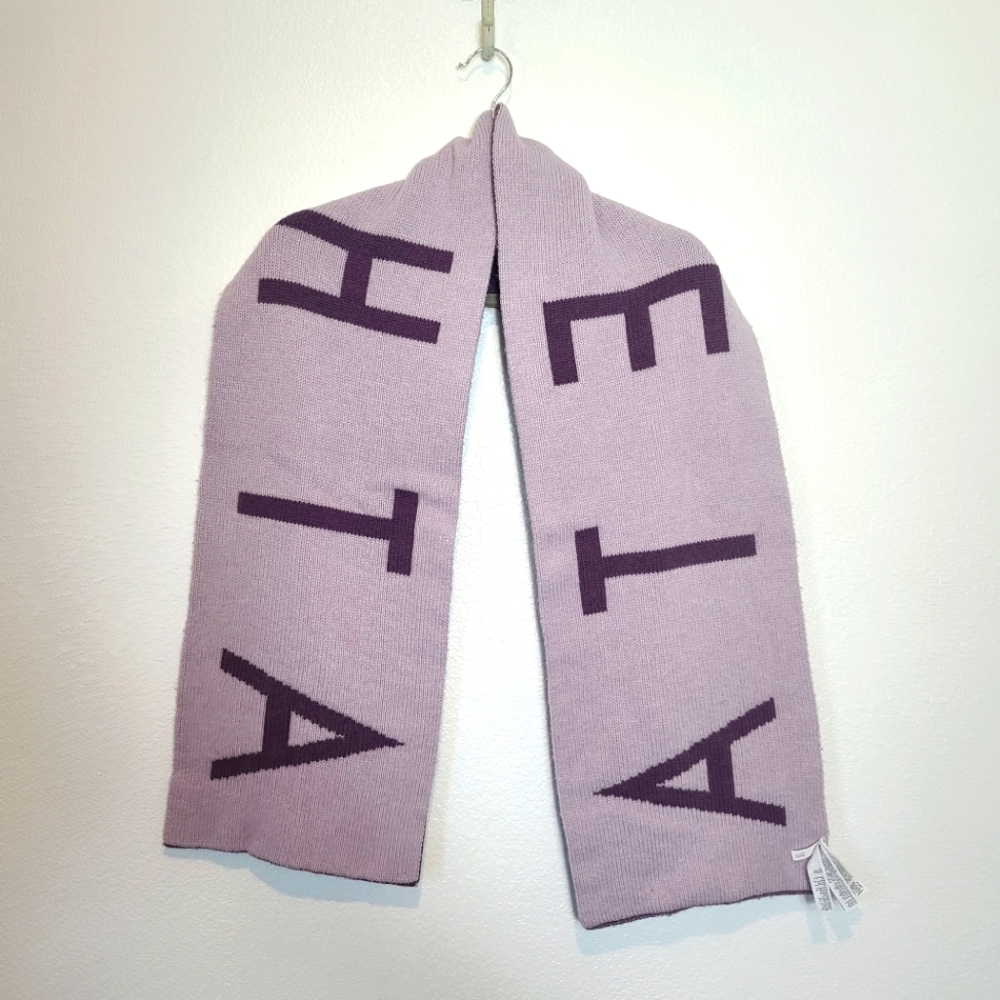 ATHLETA Daily Knit Cashmere Wool Blend Reversible Purple Cozy Scarf - Picture 4 of 8